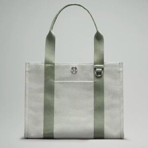 Lululemon Two-Tone Canvas Tote Bag 10L Grey Eucalyptus/Light Ivory